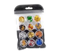 KiBcsLic Nail Gold for Resin Manicure Charms Decorations for Crafting, 12 Color DoubleColor