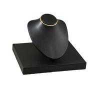 KiBcsLic Necklace Display Stand Necklace Bust Sturdy PU Leather for Show Collection Girl, Black