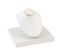 KiBcsLic Necklace Display Stand Necklace Bust Sturdy PU Leather for Show Collection Girl, White
