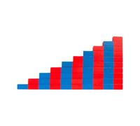 KiBcsLic Numerical Rods Teacher Training Center Tool Developmental Sensory 10 Steps Children Math Educational Aid for 4-6 Years Old, Red Blue
