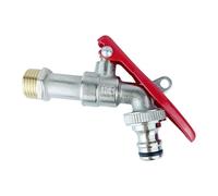 KiBcsLic Outdoor Brass Lock Garden Tap Outside Fitting Single Lever Handle Metal for Garden House Washroom Garage Workshop, Quick Connect 25MM