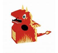 KiBcsLic Paper Cardboard Dinosaur Costume | Easy-Assemble, Cut3D Dinosaur Costume with Head and Tail, for Classroom Activities, Red