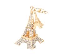 KiBcsLic Paris Towers Keychain Towers Key Rings Key Bag Decoration Chic Ornament Rhinestone Bag Pendant Accessory Metal Key Chain Gift, White