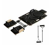 KiBcsLic Pilates Board Multifunctional Core Board Compact Portable Ab , Black , Extended With Headrest