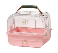 KiBcsLic Portable Bird Transport Cage with Carrying Handle for Parrots, Budgies And Lovebirds, Pink