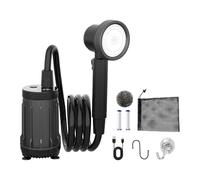 KiBcsLic Portable Camping Shower, Electric Shower Pump with Beach, Backpacking, Travel, Pet Bathing And RV Holidays, Black