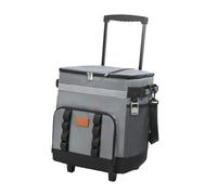 KiBcsLic Portable Insulated Tote with Wheels Suitable for Camping and BBQ, Grey