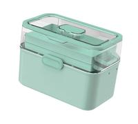 KiBcsLic Portable Medicine Box with Handle Desktop Organizer Multipurpose Family First Aid Box Sewing Supplies Container for Travel, Green