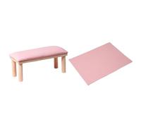 KiBcsLic Portable Nail Art Armrest, Wooden Hand Pillow for Home Use And Professionals, Pink