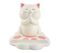 KiBcsLic Praying Cat Phone Holder,Resin Kitten Statue Birthday Gift Funny Cellphone Stand for Office Car Women Room Kitchen