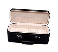 KiBcsLic PU Leather Storage Box for Bracelets, Ideal for Engagement and Anniversary Markets, Black and Beige