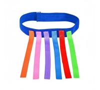 KiBcsLic Pull the Tail Game Belt Parent-Child Children's Play Sensory Training Tails Colorful Design Adjustable Waist Belt with Ribbons for Gym Class, Blue