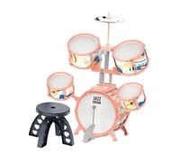 KiBcsLic PVC Kids Jazz Drum Set with Accessories for Music Exploration in Early Education, Orange Edge
