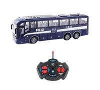 KiBcsLic Remote Control Car Model Toys 27MHz Realistic Lights RC School Bus for Boys Children, Blue