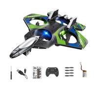 KiBcsLic Remote Control RC Airplane Model with Fan Design, Powerful Control, Automatic Hover, Emergency Stop, for Adults, Leisure, Green