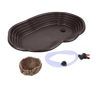 KiBcsLic Reptile Bathing Bowl, Reptile Feeding Bowl, Habitat Decor, Tortoise Water Bowl for Tortoises, Land Tortoises, Bearded Dragons, Resting Bath, with drainage
