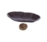 KiBcsLic Reptile Bathing Bowl, Reptile Feeding Bowl, Habitat Decor, Tortoise Water Bowl for Tortoises, Land Tortoises, Bearded Dragons, Resting Bath, No drainage