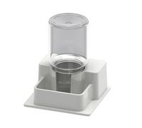 KiBcsLic Reptile Drinking Station with Automatic Water Dispenser and Food Feeder for Tortoise and Snakes, White