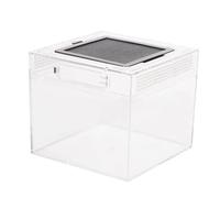 KiBcsLic Reptile Terrarium, Reptile Tank, Ventilation, Habitat Container for Bearded Dragons, Geckos, Horned Frogs, Jumping, Portable, 20cmx20cmx18cm