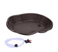 KiBcsLic Reptile Water Bowl As A Turtle Bathing Bowl And Feeding Dish. Spacious Ramped Bowl with Climbing Aid for Mobility of Semi-aquatic Reptiles, hose drain
