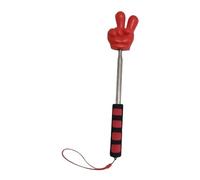KiBcsLic Retractable Stainless Steel Pointer for Teachers, with A Comfortable Grip for Lessons and Lectures, Red Victory Gesture