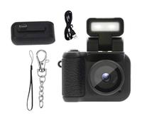 KiBcsLic Retro with Flash Light Vintage View Camcorder Digital Photo Camera for Study Photography Adults Boys and Girls, black