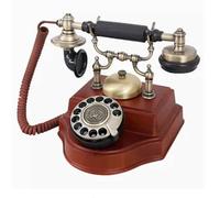 KiBcsLic Rotary Dial Telephone No External Power Needed Vintage Rotary Phone Hand-Woven Antique Design Fixed-Line Phone for Adults, Office