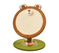 KiBcsLic Round Cat Scratching Board Circular Base Round Cat Scratcher Sisal Activity Center Scratcher, Brown, Panda