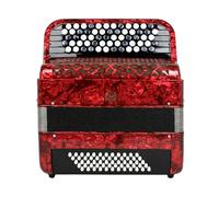 KiBcsLic Russian Accordion Non-Slip Textured Keys Chromatic Button Accordion Leather Bellows Musical Instrument for Professionals, Artists