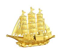 KiBcsLic Sailing Boat Decor Figurine Artwork Sailboat Statue Ornament for Hotel Fireplace Table Bedroom Entrance, Multi, 10cmx7.8cm