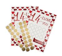KiBcsLic Scratch Off Valentine's Day Cards, 14 Things Love About You Card, Anniversary, Wedding, Valentine's Day Gift, 2.17x3.54 Inchs, I Love You