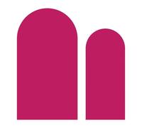 KiBcsLic Set of 2 Round Top Arch Covers for Photo Backgrounds, Ideal for Events, Rose Red