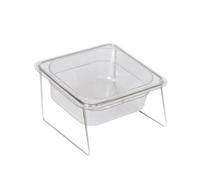 KiBcsLic Slanted Cat Water Bowl for And Kittens Non Spill Design with Stainless Steel Holder, single bowl