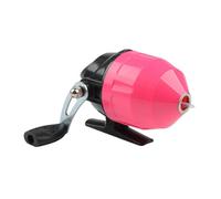 KiBcsLic Small Fishing Reel with Line, Lightweight, Compact, Rotatable, Gear .6:1, Pink