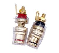 KiBcsLic Speaker Binding Posts 4mm Banana Plugs Banana Jacks Insulated Brass Transparent Cover Heavy Duty for Audio Systems Amplifiers