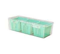 KiBcsLic Stackable Serving Platter with Lid, Three-Grid Snack Container, Green