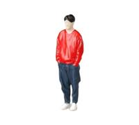 KiBcsLic Standing Figure Model 1:64 Gift Idea for Dining Room and Office, Boy in Red