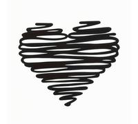 KiBcsLic Steel Heart-Shaped-Wall Decoration Black Scribble Heart-Shaped Metal Wall Art Decoration Easy to Install Modern Home Decor for Living Room Bedroom Home Office Cafe Decoration