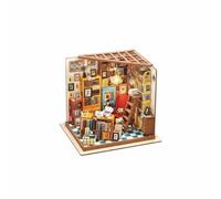 KiBcsLic Store Model Creative Craft Kit Miniature Bookshop Wooden Pieces Tiny Book Store Scene for Hobbyists, Desk
