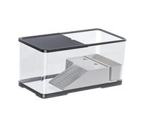 KiBcsLic Tank for Turtles with Lid, Ideal Habitat for Snakes and Frogs, Small
