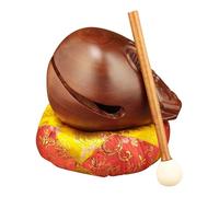 KiBcsLic Temple Block, Drum, Traditional Handcrafted Desk Decoration with Mallet And Cushion, Wooden for The Counter in The Office And in The, 4 Inch