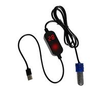 KiBcsLic USB Small Fish Tank Heater LED Display Submersible for Horned Frogs Pet Drinking Water, 15W
