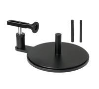 KiBcsLic Vehicle Tire Tool RC Gluing Jig Mounting Fixture Wheel Stand Model Holder Metal Frame Round Base Suitable for hobby garages repair tables home crafting, Black
