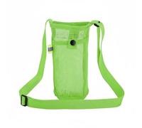 KiBcsLic Water Bottle Carrier with Device Pocket Hands Mesh Water Bottle Bag Portable Carrying Accessory for Hiking, Fluorescent Green