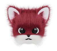 KiBcsLic Wearable Vulpine Headpiece Reusable animal Halloween Costume Accessory, Wine Red And White
