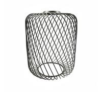 KiBcsLic Wire Cage Lampshade Easy Bulb Change Metal Wire Lamp Shade DIY Friendly Illumination Enclosure Cage for Bar, Cafe, Black, Cylinder 150x180