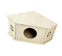 KiBcsLic Wooden Hamster House Interesting Hamsters Hut for Small Pet Gerbils Lemmings