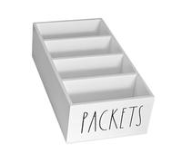 KiBcsLic Wooden Holder for Seasoning Packet Organizer Storage Box for Kitchen Counter, White