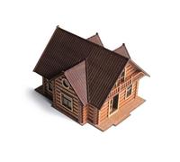 KiBcsLic Wooden House Model Tiny Miniature House Dollhouse for Shelf Decor