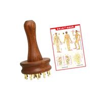 KiBcsLic Wooden Massage Comb Copper Head Multifunction Body Sculpting Tool Massage Tool for Body Neck Hands Shoulder Arm Back Legs